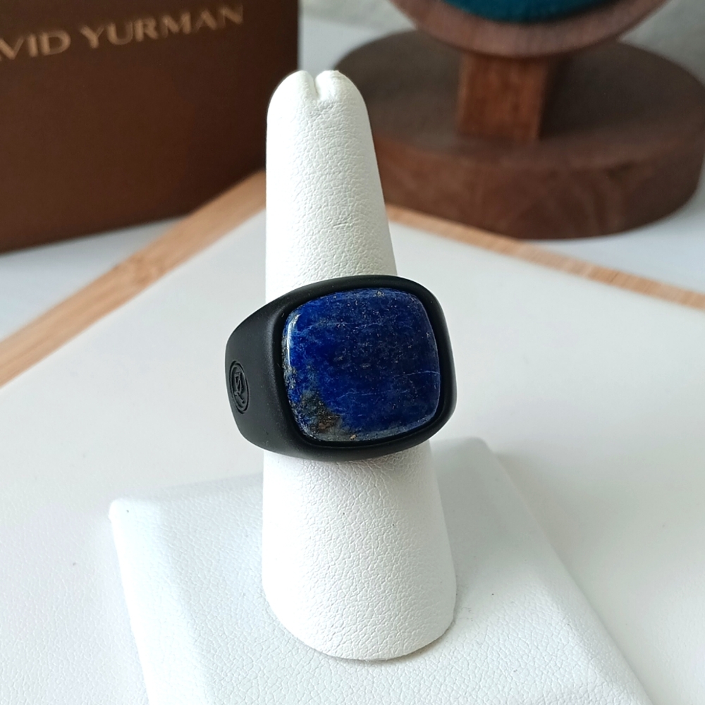 David Yurman Men's Lapis Lazul Titanium Exotic Stone Ring Band Size 10US
